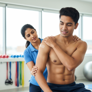 Physical therapy exercises for faster recovery after shoulder arthroscopy, guided by a specialist in Gurgaon.