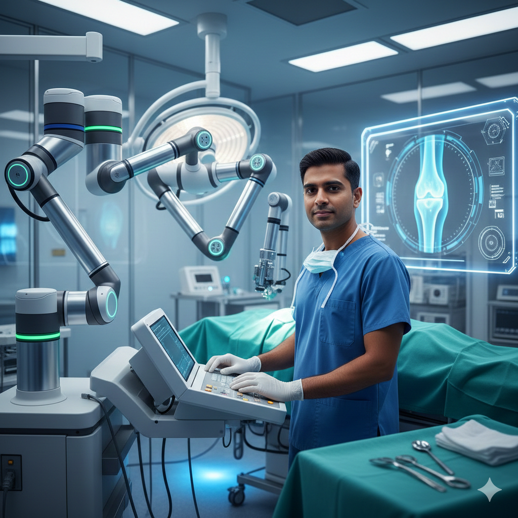 Best orthopaedic doctor in Gurgaon performing robotic knee replacement surgery.