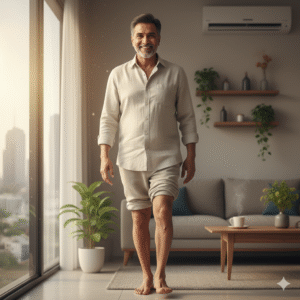 Patient recovery after robotic knee replacement by an orthopaedic surgeon in Gurugram.