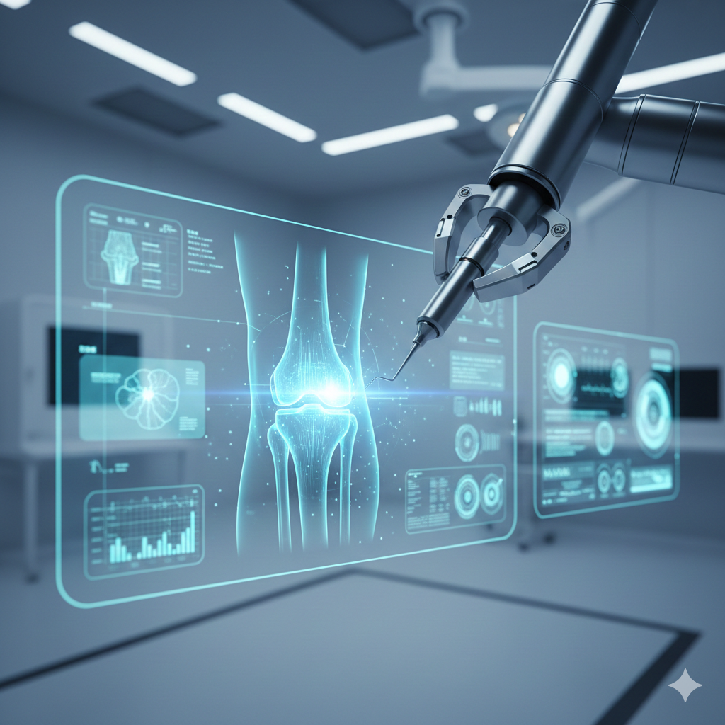 Advanced robotic knee replacement technology used by the best orthopaedic doctor in Gurgaon for precision surgery